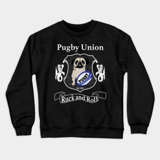 Pugby Union Funny Rugby Pug Design for Dog Lovers Crewneck Sweatshirt